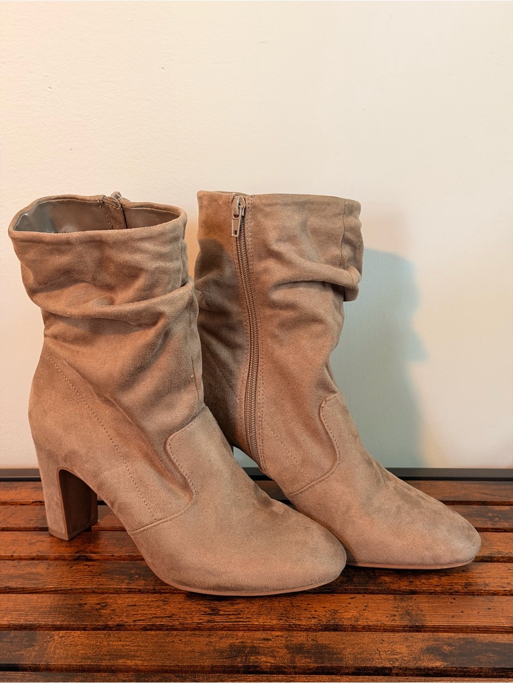 Kelly & Katie Tan Suede Slouch Ankle Boots